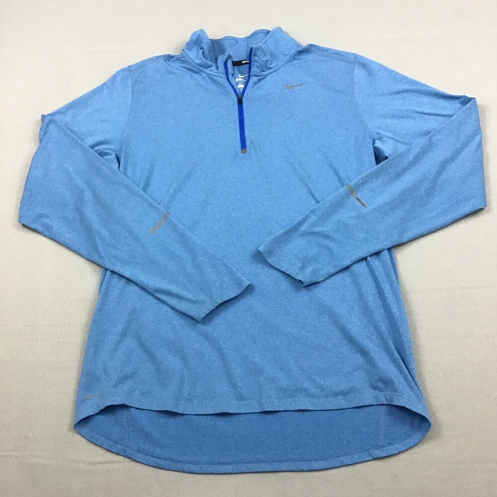 Nike Sweater Men Medium Blue 1/4 Zip Pullover Long Sleeve Athletic Running Top M
